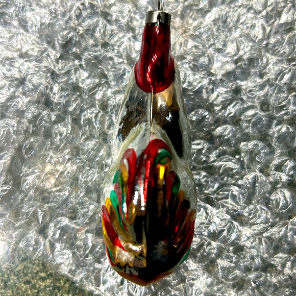 Glass Blown Rooster Christmas Ornament - Picture 4 of 7
